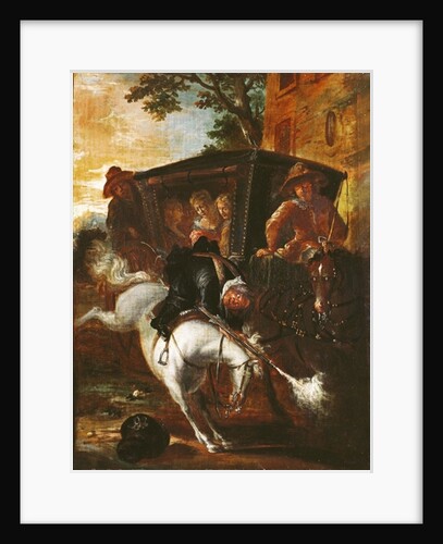 With a Musket on his Back, Ragotin Climbs onto his Horse to Accompany the Troupe by Jean de Coulom