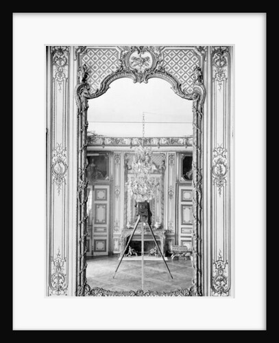 Photograph of a mirror at the Chateau de Versailles with the reflection of Giraudon's camera, c.1890 by Adolphe Giraudon