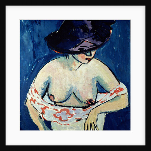 Half-Naked Woman with a Hat, 1911 by Ernst Ludwig Kirchner