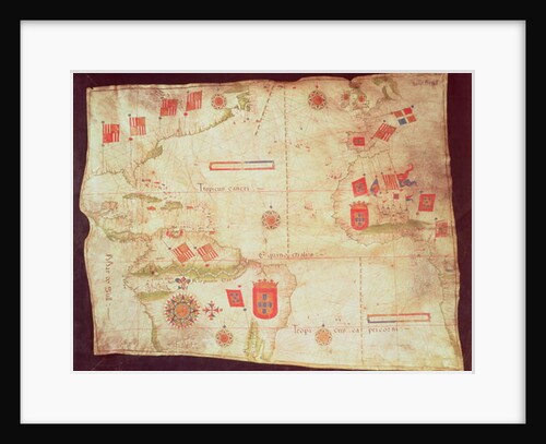 Map of the Atlantic Ocean, c.1550 by Portuguese School
