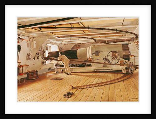 Twenty-Seven Pound Cannon on a Battleship by Gustave Bourgain