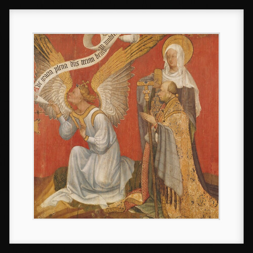 Panel from a diptych depicting the Angel of the Annunciation, the Donor and a Female Saint, possibly St. Mary Magdalene, c.1420 by Master of the Rohan Hours