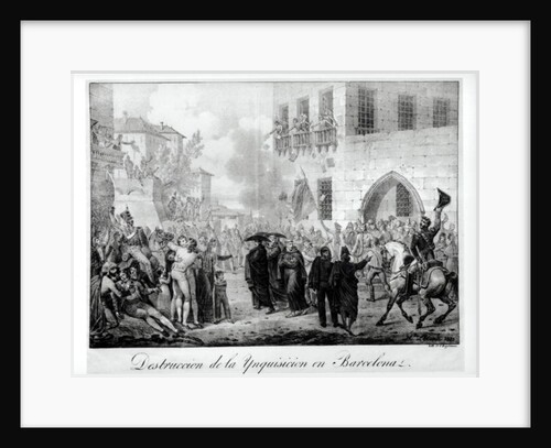 Destruction of the Inquisition in Barcelona, 10th March 1820 by Hippolyte Lecomte