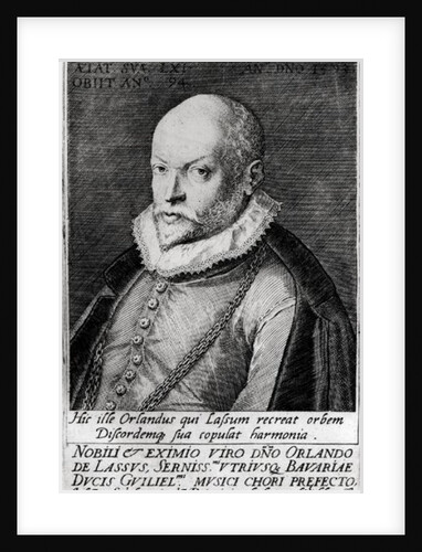 Portrait of Roland de Lassus 1593-94 by Jean or Johann Sadeler