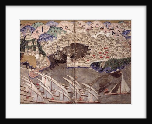 The Ottoman Fleet Blocking the Port of Marseille in 1543 by Nasuh (16th Century) Al-Silahi