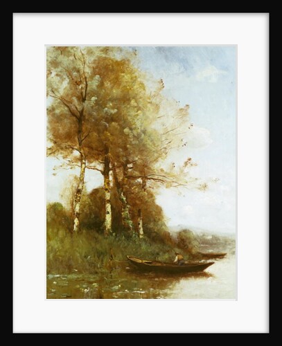 Morning Effect, Silver Birches and a River by Paul Desire Trouillebert