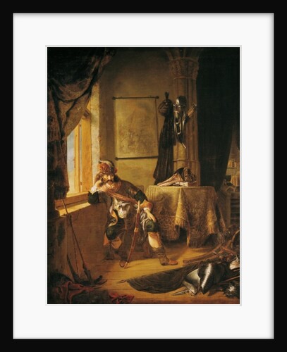 A Warrior in Thought by Rembrandt Harmensz. van Rijn