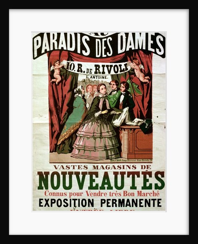 Poster advertising 'Au Paradis des Dames', Parisian shop, 1856 by Jean Alexis Rouchon