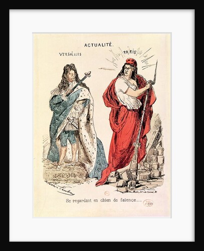 Paris and Versailles Glaring at Each Other, 1871 by French School