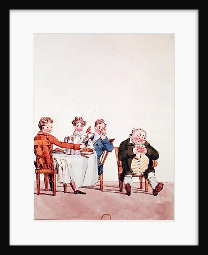 Qui dort dine, caricature of a man sleeping after dinner by Jean Francois Garneray