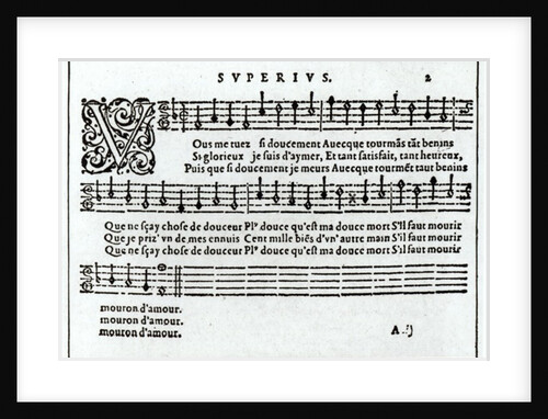 Poem to music by Jean Antoine de Baif by French School