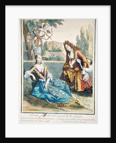 A Woman Seated on the Grass by Bonnart