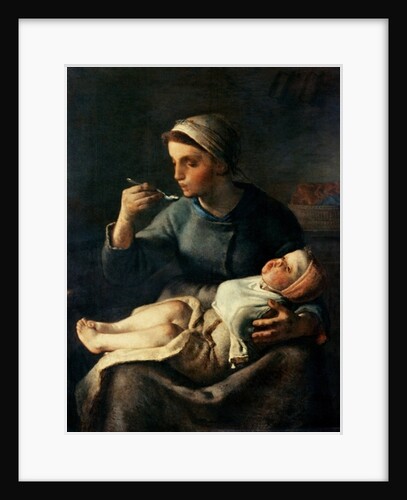 The Baby's Cereal, 1867 by Jean-Francois Millet