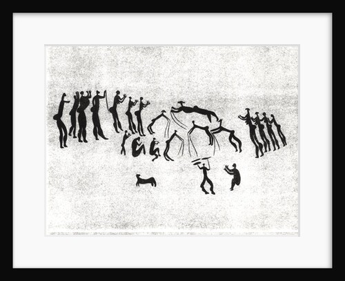 Facsimile of a neolithic wall painting by School French