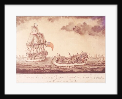 Le Vengeur du Peuple Sinking at the Battle of Ouessant, 1st June 1794 by School French