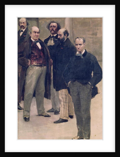 Fragment of the panorama of 'The History of the Century', with portraits of literary figures, 1889 by Henri & Stevens Alfred Gervex