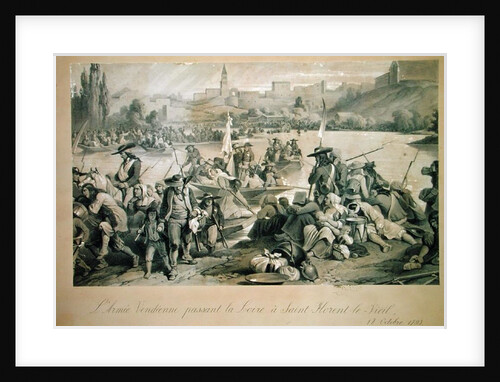 The Vendean Army Crossing the Loire at St. Florent le Vieil, 18th October 1793 by French School