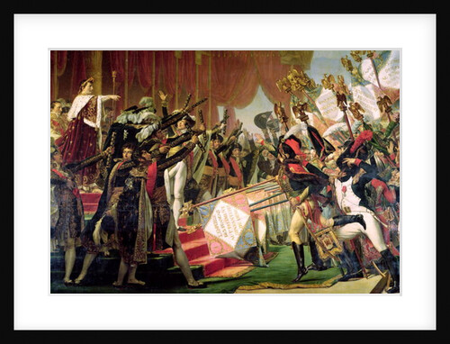 The Distribution of the Eagle Standards, 5th December 1804, detail of the standard bearers, 1808-10 by Jacques Louis David