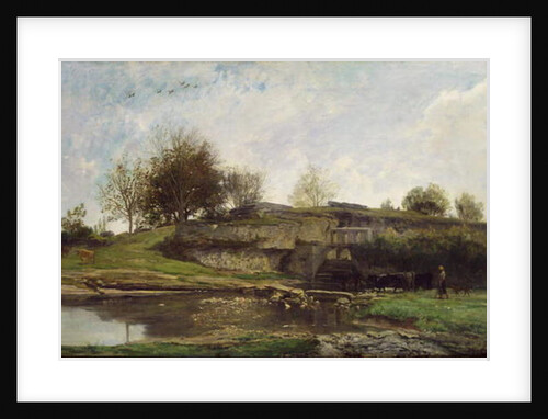 The Lock at Optevoz, 1855 by Charles Francois Daubigny
