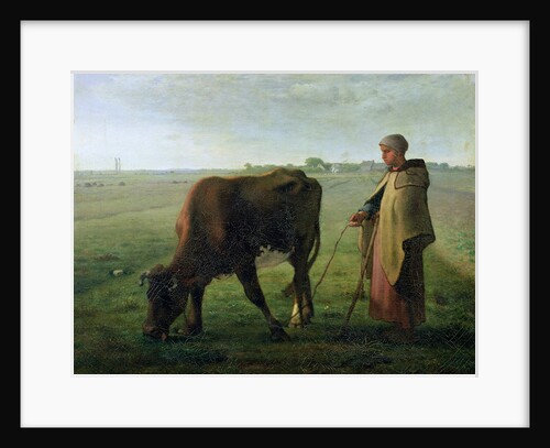 Woman Grazing her Cow, 1858 by Jean-Francois Millet