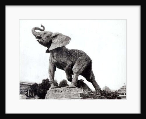 Young Elephant Caught in a Trap by Emmanuel Fremiet in front of the Trocadero Palace, constructed for the Universal Exposition, Paris, 1888 by Adolphe Giraudon