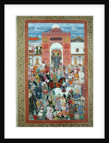 Ms E-14 fol.21a Festivities on the Occasion of the Coronation of Emperor Djahangir 1605 by Indian School