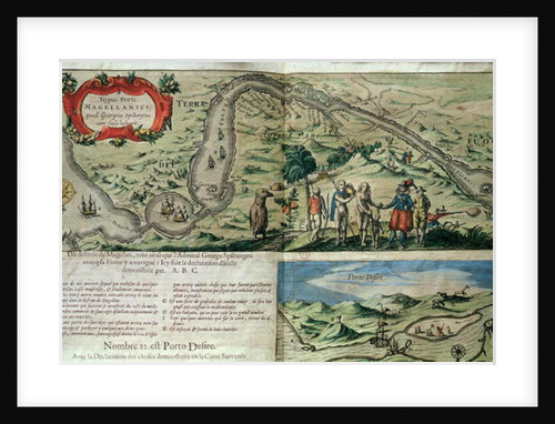 The Flotilla of Admiral Joris van Spilbergen crossing the Magellan Straits by French School