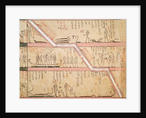 Descent of the sarcophagus into the tomb by Egyptian 18th Dynasty