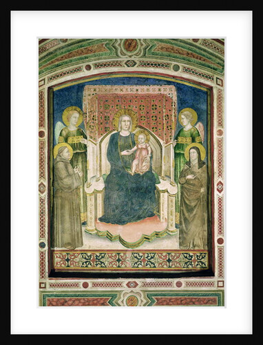 Madonna Enthroned with St. Francis of Assisi, St. Clare and Two Angels by Master of Figline