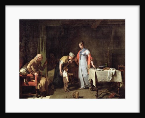 Young Woman Helping an Unfortunate Family by Martin Drolling