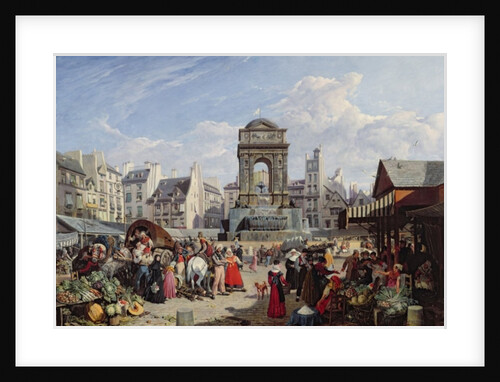 The Market and Fountain of the Innocents, Paris, 1823 by John James Chalon