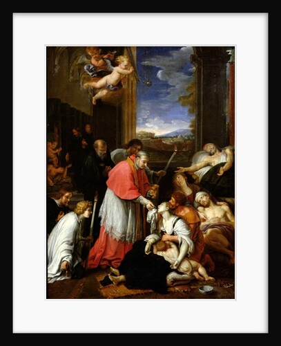 St. Charles Borromeo Administering the Sacrament to Plague Victims in Milan in 1576 by Pierre Mignard