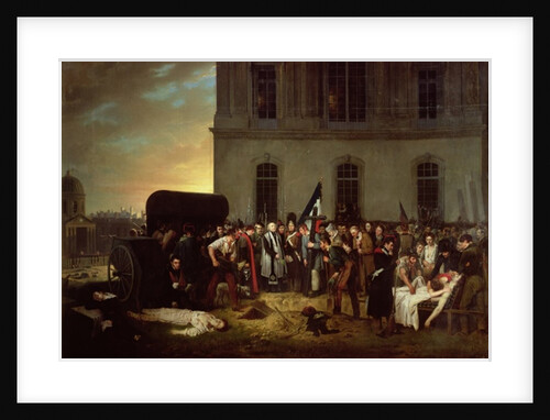 Burial of the Victims of the July Revolution in Front of the Colonnade of the Louvre, 30th July 1830 by Jean Alphonse Roehn