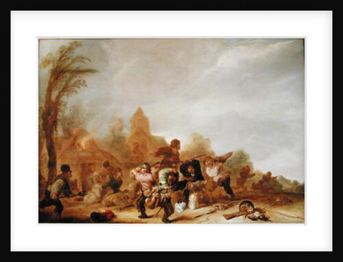Brawl between Soldiers and Peasants by Dutch School
