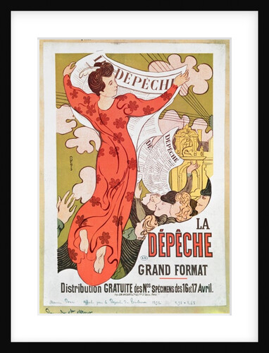 Poster advertising 'La Depeche de Toulouse' newspaper, 1892 by Maurice Denis