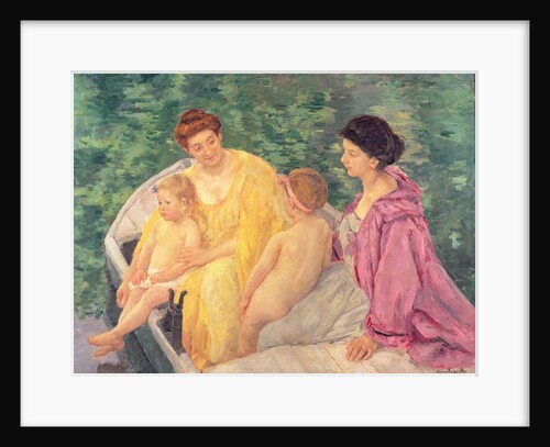 The Swim, or Two Mothers and Their Children on a Boat by Mary Stevenson Cassatt