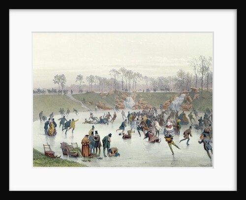 Skaters on the Lake at Bois de Boulogne by Eugene Charles Francois Guerard