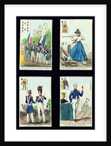 Selection of playing cards relating to the 1830 Revolution, 1831 by French School