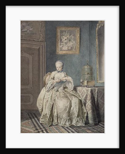 Young Girl Embroidering by Jacobus Buys