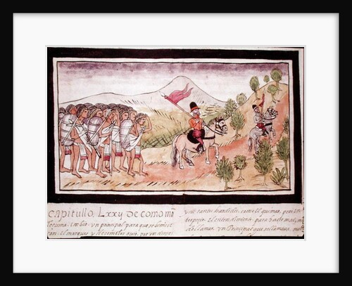 Fol.204v The Totonac Indians Helping the Conquistadors to Transport Materials, 1579 by Diego Duran