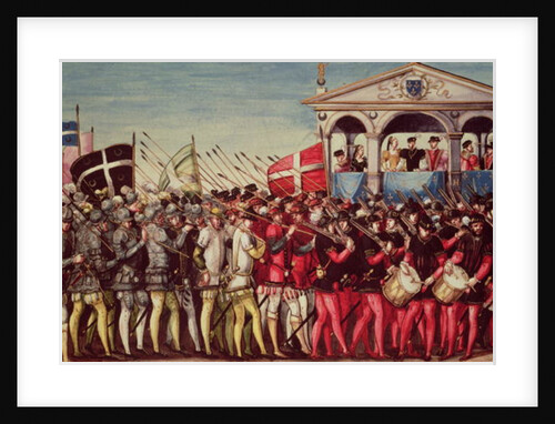 The Cortege of Drummers and Soldiers at the Royal Entry Festival of Henri II into Rouen, 1st October 1550 by French School