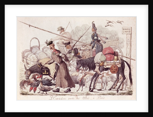 Caricature depicting the Entry into Paris of a Part of the Allied Troops, 1814 by French School