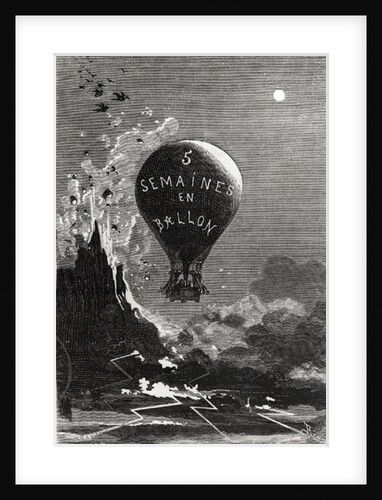 Frontispiece to 'Five Weeks in a Balloon' by Jules Verne by Edouard (after) Riou