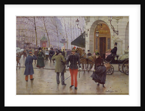 The Boulevard des Capucines and the Vaudeville Theatre, 1889 by Jean Beraud