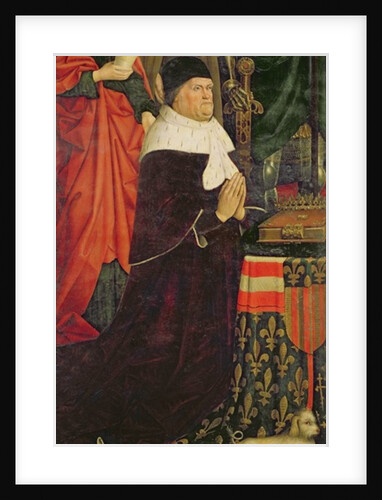 Triptych of Moses and the Burning Bush, detail of Rene I d'Anjou from the left panel, c.1476 by Nicolas Froment