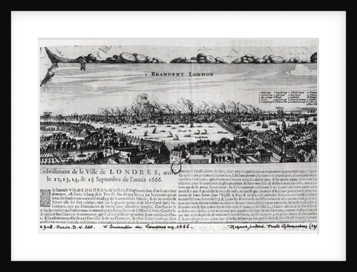 The Great Fire of London in 1666 by French School