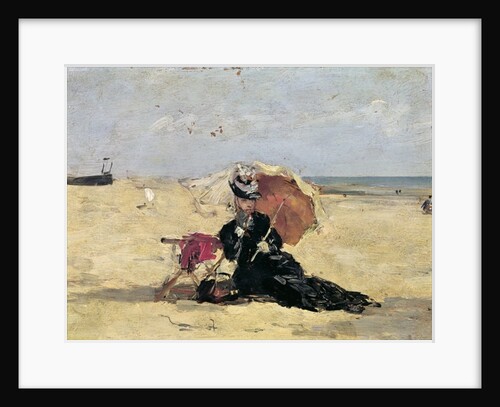 Woman with a Parasol on the Beach, 1880 by Eugene Louis Boudin