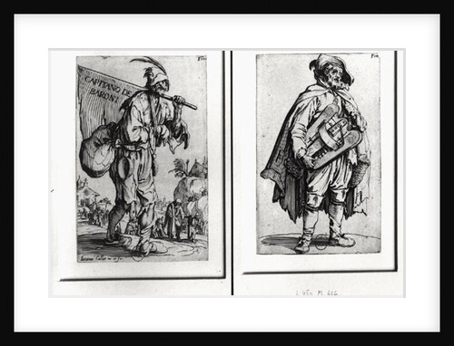 A Beggar and a Hurdy-Gurdy Player by Jacques Callot