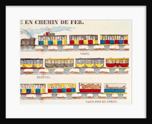 Rail Travel in 1845 by French School