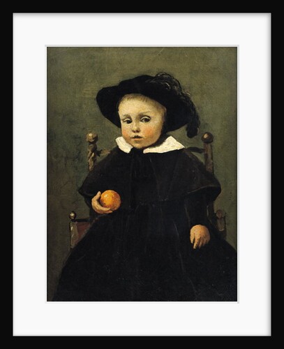 The Painter Adolphe Desbrochers as a Child, Holding an Orange, 1845 by Jean Baptiste Camille Corot